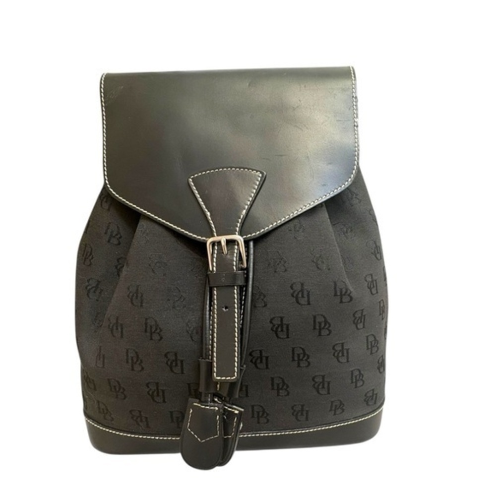 Dooney & bourke canvas and leather vintage black backpack